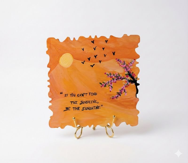 Eco-Resin Mini Art Frame, "Be The Sunshine" Sunset Edition