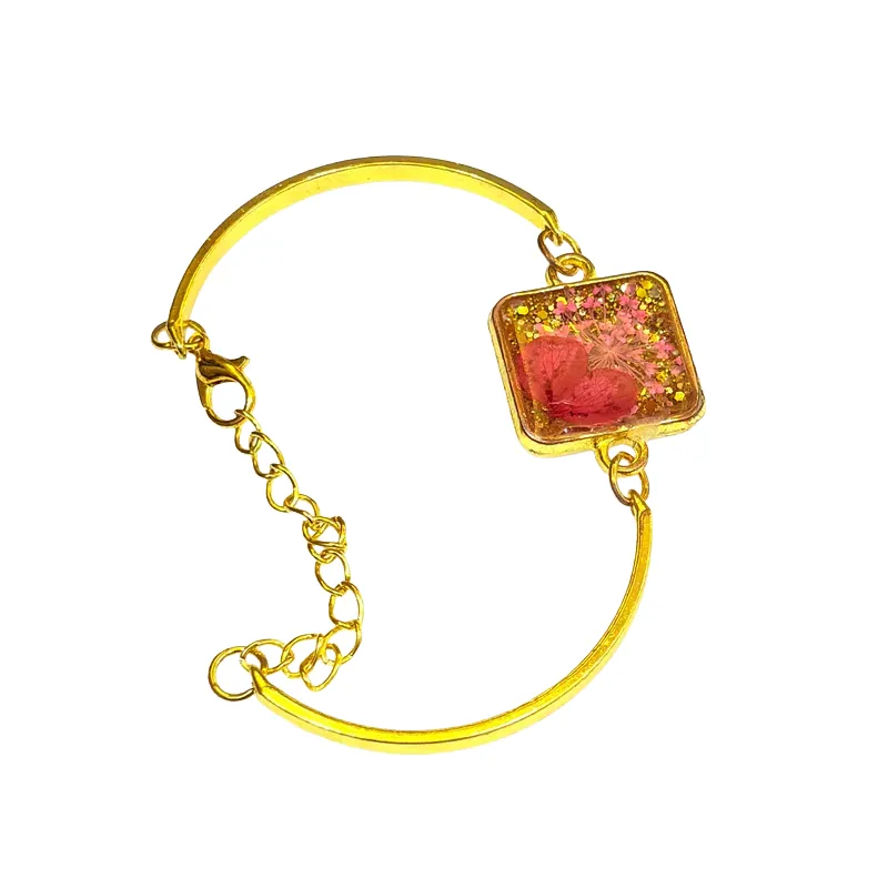 Floral Fusion Resin Bangle Bracelet