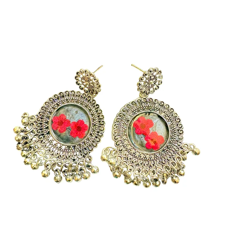 Ethereal Blooms Resin Dangle Earrings