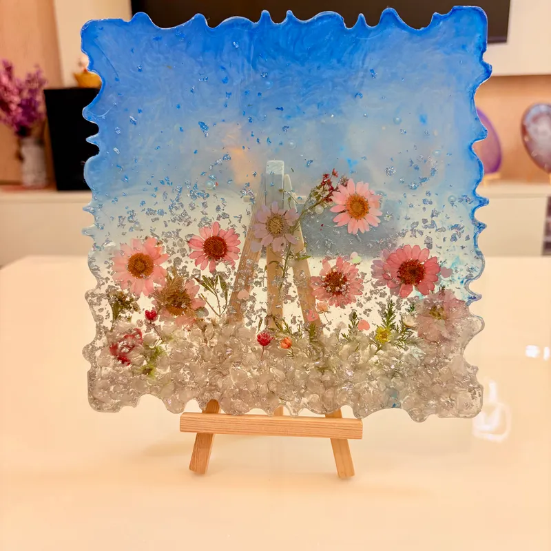 Azure Sky Meadow Botanical Resin Display