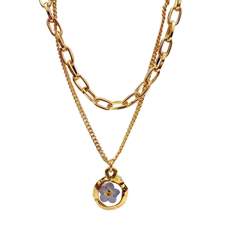 Forget-Me-Not Layered Floral Necklace